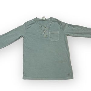 OshKosh boys light blue Henley tee shirt long sleeved with chest pocket sz 14